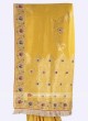 Yellow banarasi silk saree