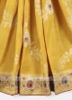 Yellow banarasi silk saree