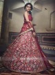 Peach And Red Lehenga Choli