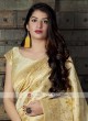 Golden Cream Silk Saree