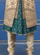 Golden and Green Silk  Sherwani For Groom