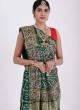 Green Bandhani Zardosi Work Gharchola Saree