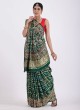 Green Bandhani Zardosi Work Gharchola Saree