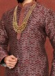 Wedding Wear Maroon Dhoti Style Kurta Set