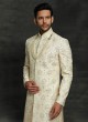 Designer Groom Cream Color Sherwani