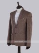 brown checks linen blazer