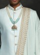 Marriage Ceremony Sherwani In Light Sky Blue Color