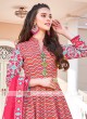Rani Colour Anarkali Suit with Dupatta