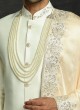 Simple And Sober Sherwani In Cream Color