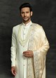 Simple And Sober Sherwani In Cream Color