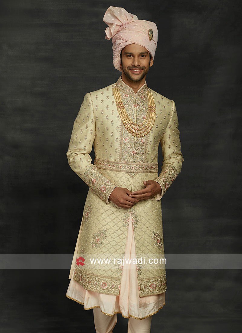 Pakistani Groom Dress in Premium Karandi Sherwani Style | Groom dress men,  Sherwani groom, Sherwani for men wedding