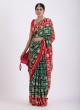 Green and Red Designer Gajji Silk Gharchola Saree