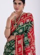 Green and Red Designer Gajji Silk Gharchola Saree