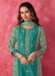 Shagufta Turquoise Chanderi Silk Salwar Kameez