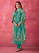 Shagufta Turquoise Chanderi Silk Salwar Kameez