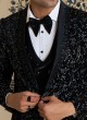 Designer Party Wear Black Velvet Tuxedo Set