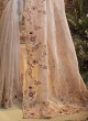Shimmering Grey Organza Saree With Embroidered Broder