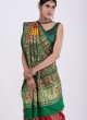 Maroon and Green Bandhani Gharchola Saree