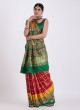 Maroon and Green Bandhani Gharchola Saree