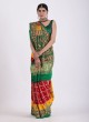 Maroon and Green Bandhani Gharchola Saree