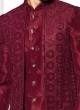 Reception Wear Red Indowestern with Jacket