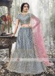 Net Lehenga Choli In Grey Color