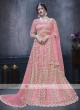 Net Lehenga Choli In Pink Color