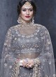 Net Lehenga Choli In Grey Color