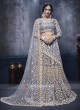 Net Lehenga Choli In Grey Color