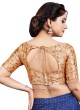 Brocade Ready Blouse In Golden Rose