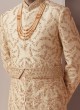 Designer Silk Sherwani In Embroidered Work