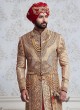 Raw Silk Layered Mughal Style Sherwani