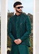 Peacock Green Indowestern With Designer Jacket