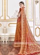 Viscose Red And Orange Saree