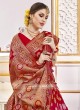 Viscose Red And Rani Saree