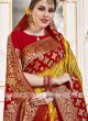 Viscose Saree In Red And Yellow