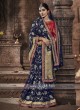 Banarasi Silk Saree In Dark Blue Color