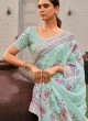 Wedding Wear Chiffon Saree With Floral Print