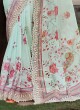 Wedding Wear Chiffon Saree With Floral Print