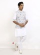 FLower Printed Nehru Jacket Suit