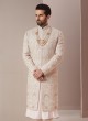 Light Pink Embroidered Groom Sherwani In Silk