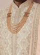 Attractive Embroidered Anarkali Style Silk Sherwani