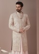 Designer Off White Embroidered Sherwani For Men