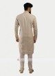 Linen Kurta Pajama In Cream