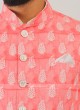 Silk Nehru Jacket In Pink