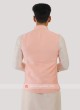 Silk Nehru Jacket In Peach Color