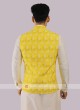 Silk Nehru Jacket In Lemon Yellow