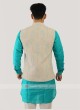 Cotton Silk Nehru Jacket In Cream