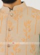 Cotton Silk Nehru Jacket In Light Orange