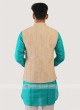 Cotton Silk Nehru Jacket In Light Orange